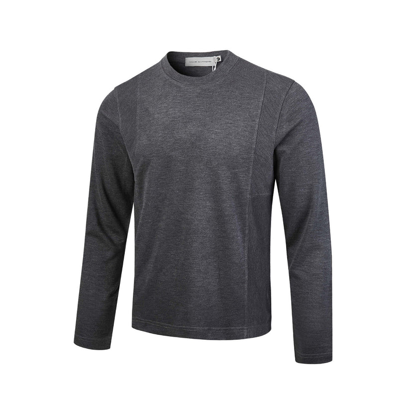 Men's Long Sleeve Crew Neck Shirt – Relaxed Fit Solid Tee