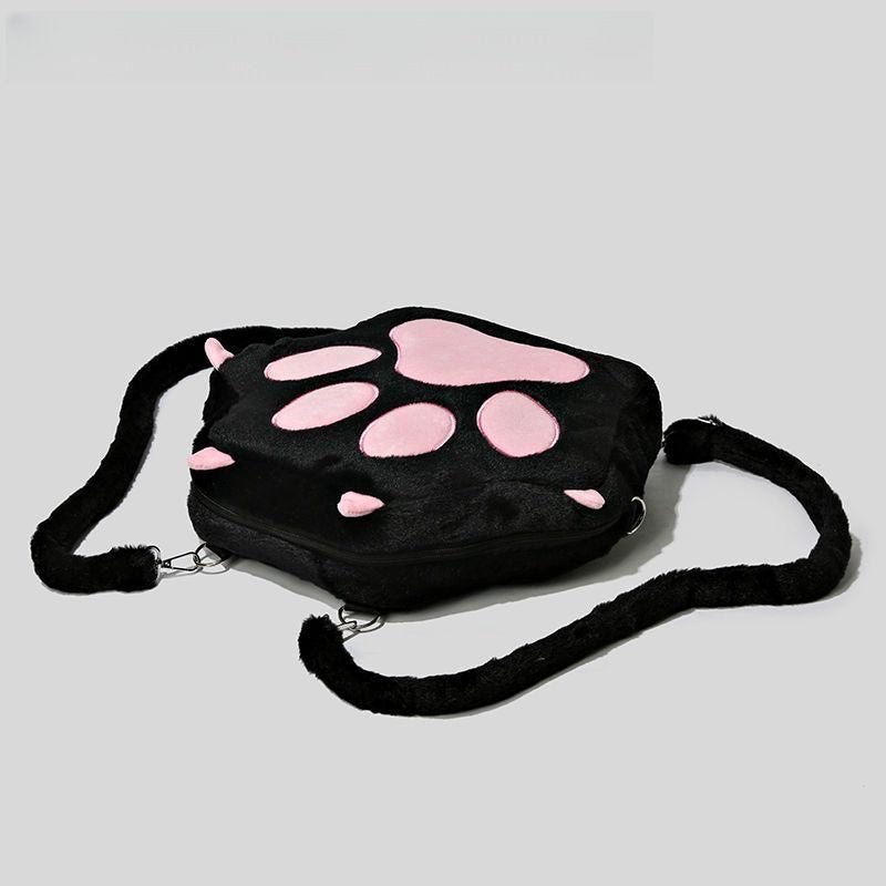 Adorable Cat Paw Plush Shoulder Bag – Fun Original Design with 3D Ears and Soft Paw Print