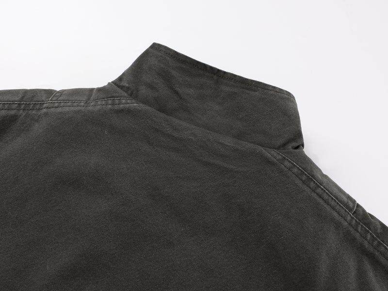 Men's Washed Cotton Bomber Jacket – Vintage Western Deconstructed Design
