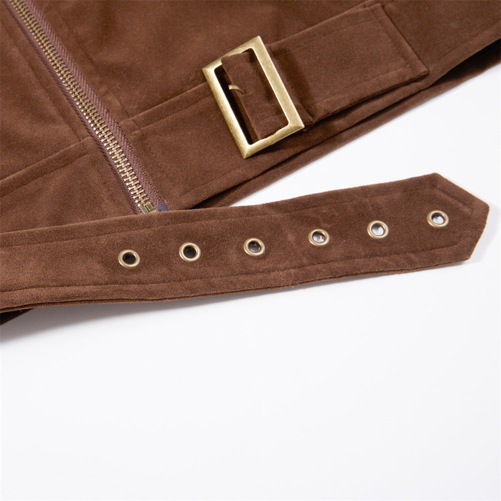 Men's Punk Utility Stand-Collar Jacket – Oversized Studded Workwear Bomber in