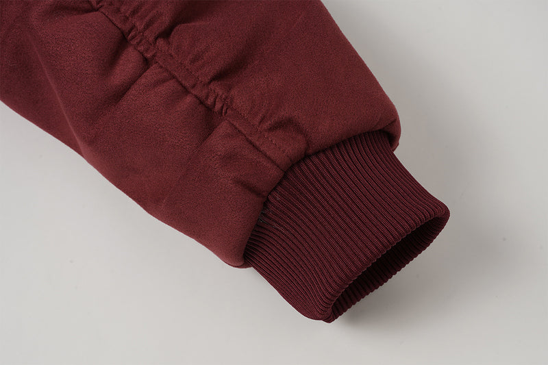Bomber en suédine avec capuche en fausse fourrure – Manteau d’hiver oversize
