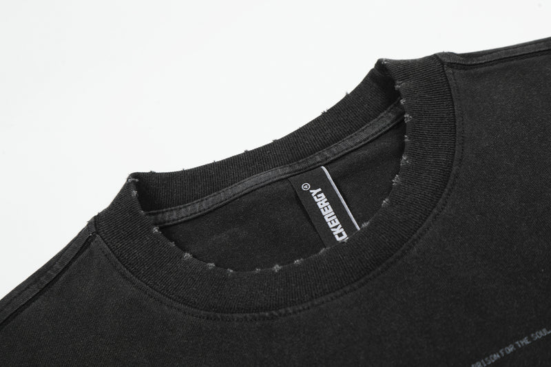 Men's Black Acid-Wash Graphic T-Shirt – BLEG Music Collage Print