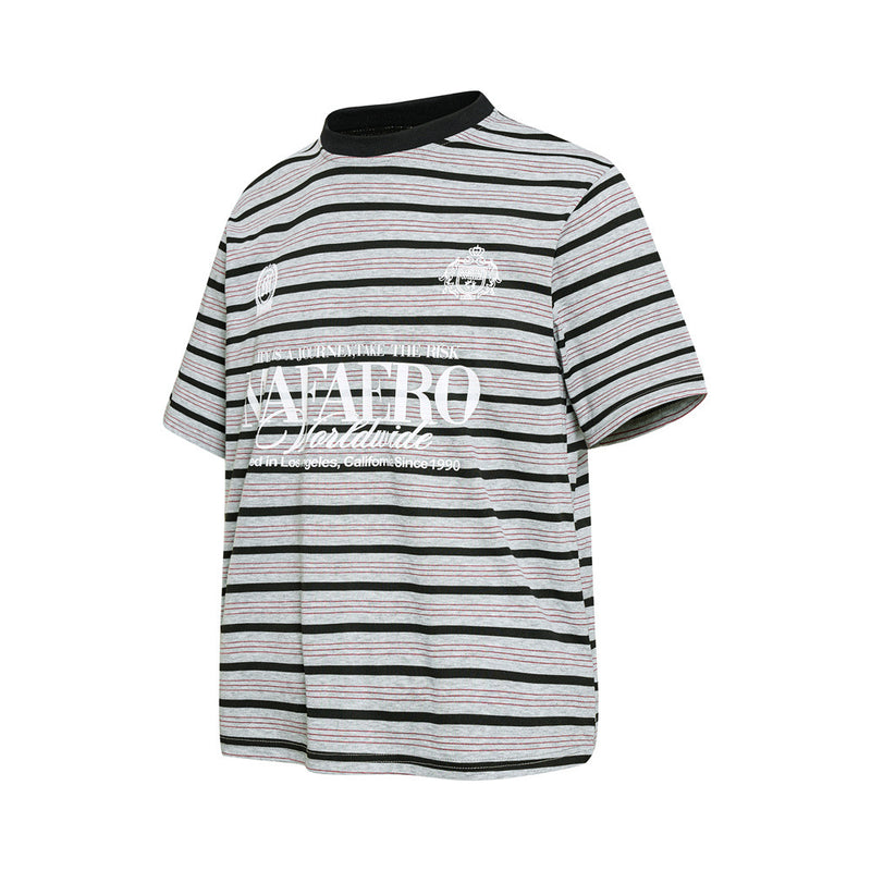Striped Graphic T-Shirt – Mafaero Worldwide Oversized Crew Neck Tee