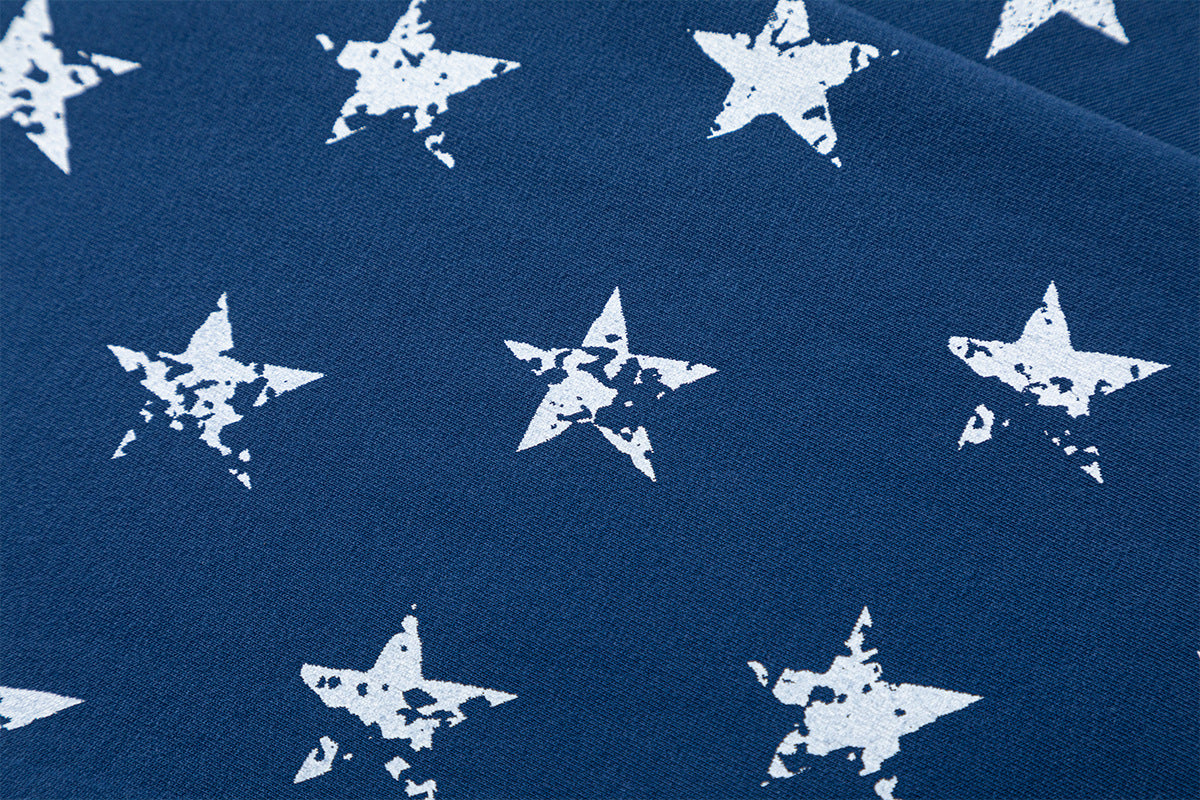 Navy Long Sleeve Shirt – Raglan Star-Print Sleeves Vintage Graphic Tee