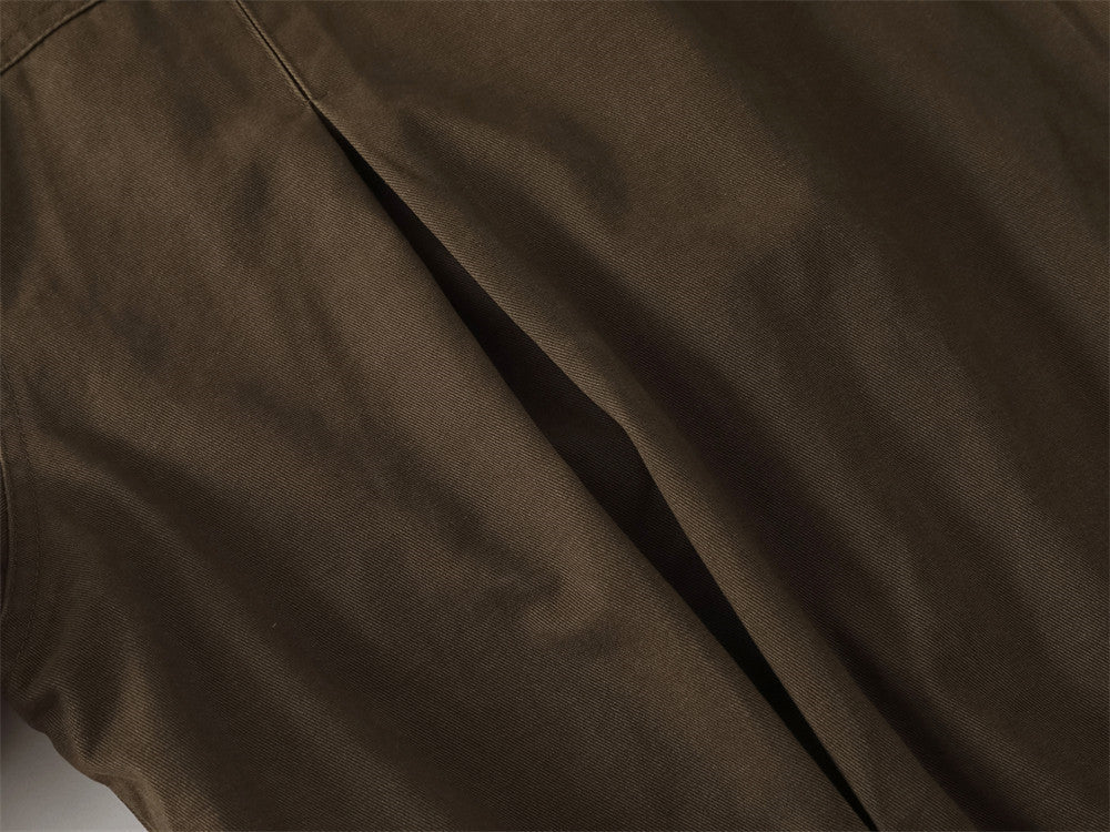 Veste bomber marron matelassée – Manteau homme zippé à col montant, style workwear