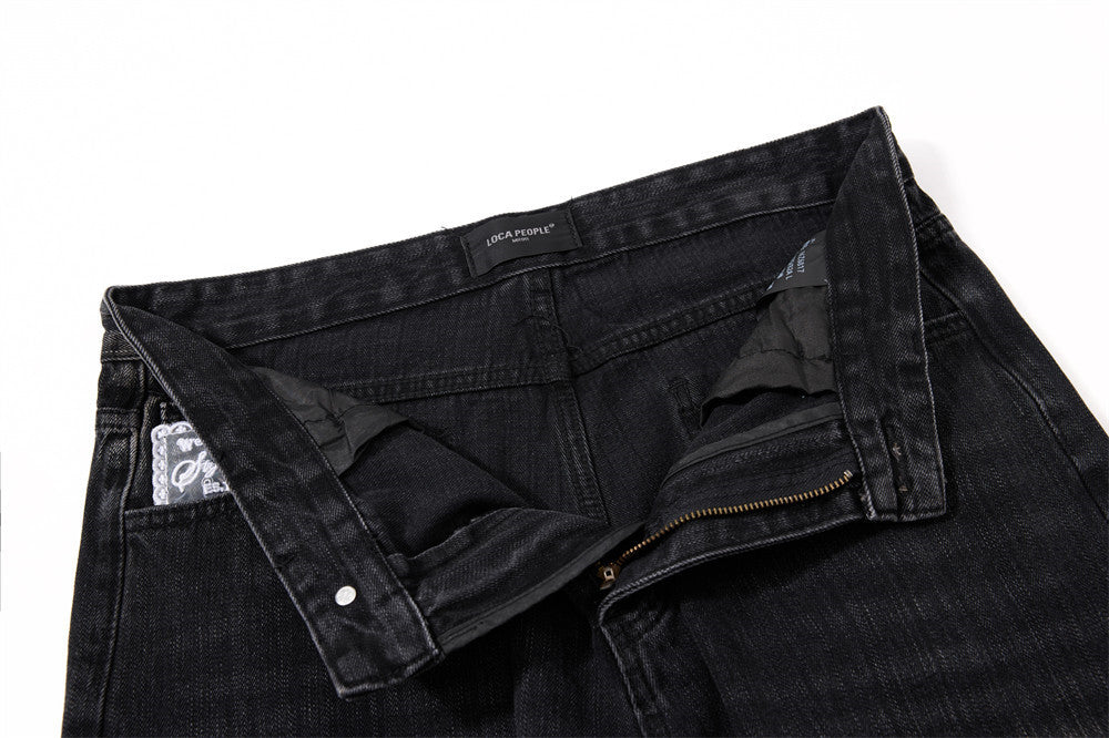 Wide-Leg Baggy Jeans – Vintage Washed Straight-Cut Denim