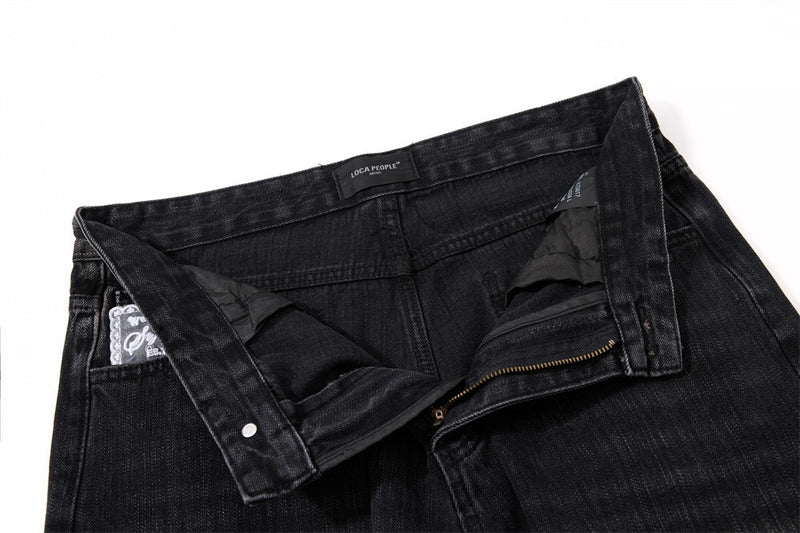Wide-Leg Baggy Jeans – Vintage Washed Straight-Cut Denim