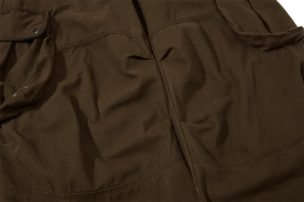 Wide-Leg Cargo Pants Men – Multi-Pocket A-Line Baggy Trousers