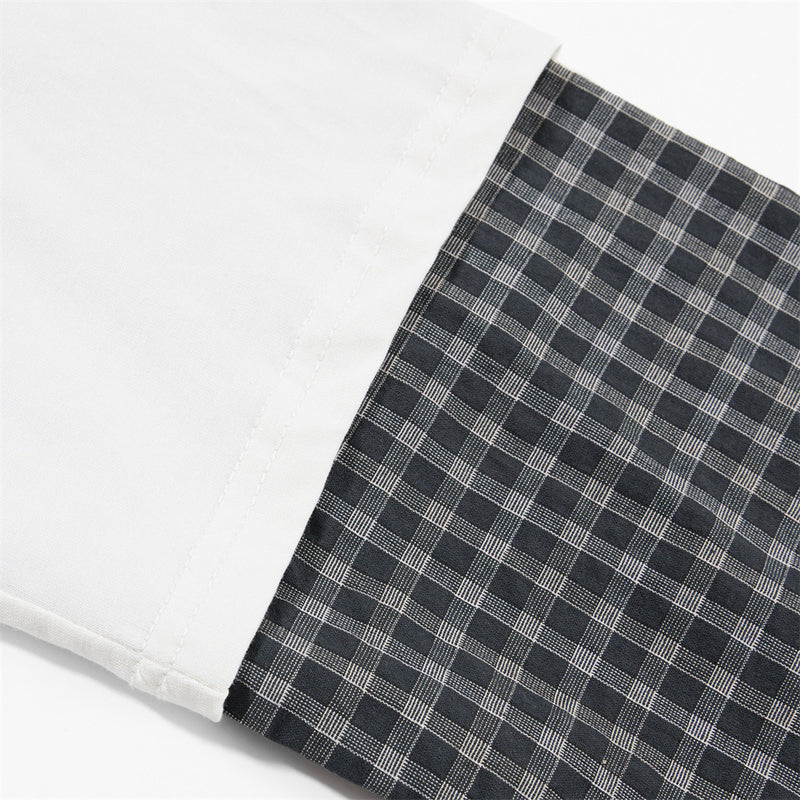 Brooklyn Vintage Layered Polo Shirt with Plaid Sleeves – Relaxed Fit