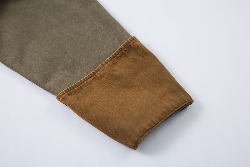 Veste-chemise en jean délavé effiloché – Surchemise patchwork déconstruite