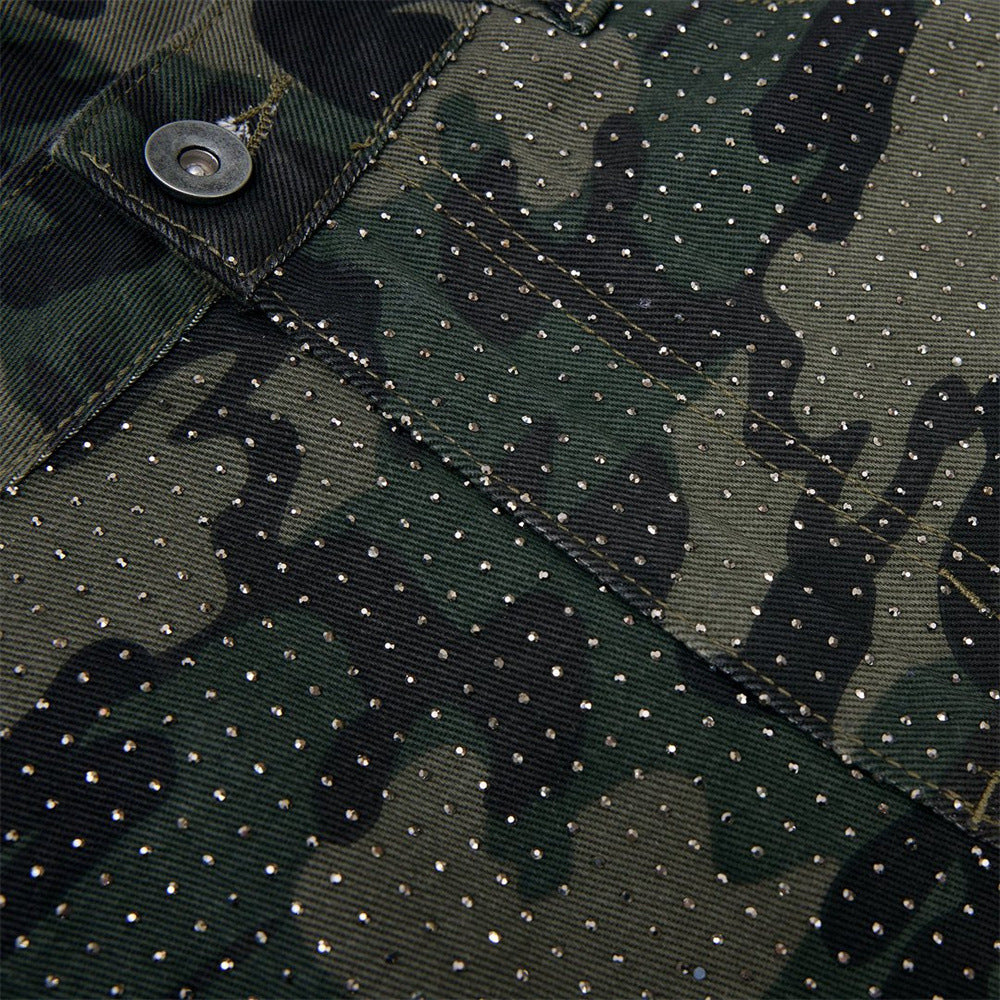 Camo-Hose mit weitem Bein und durchgehendem Strassdetail