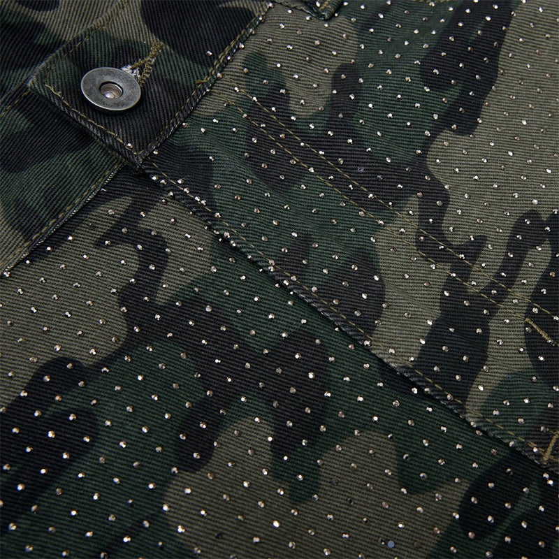 Camo-Hose mit weitem Bein und durchgehendem Strassdetail