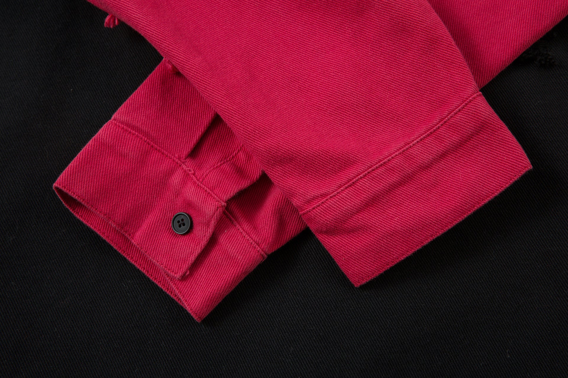 Polo rugby à manches longues colorblock effet deux pièces, délavé et brodé