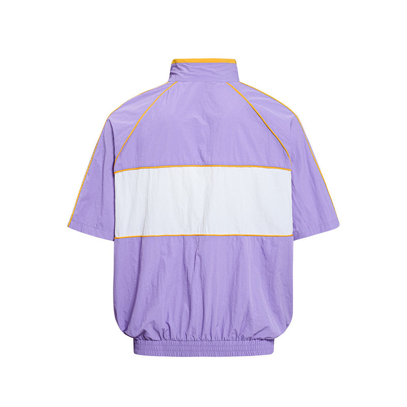 Mafa Racing Zip-Up Short Sleeve Track Jacket – Streetwear Colorblock Sport Top
