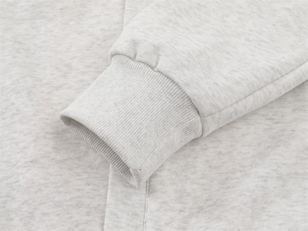Demon Horn Hoodie – Oversized Button-Front Sweatshirt with 3-Stripe Sleeve