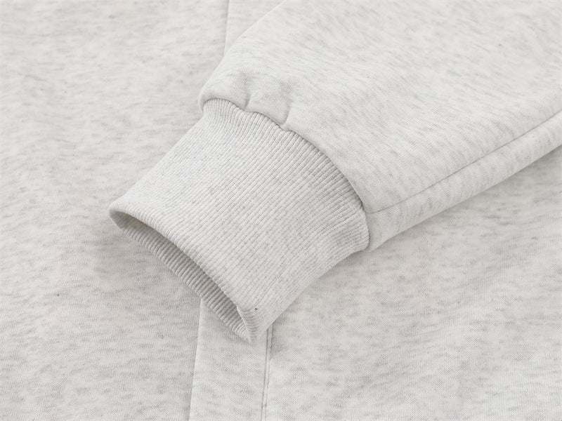 Demon Horn Hoodie – Oversized Button-Front Sweatshirt with 3-Stripe Sleeve
