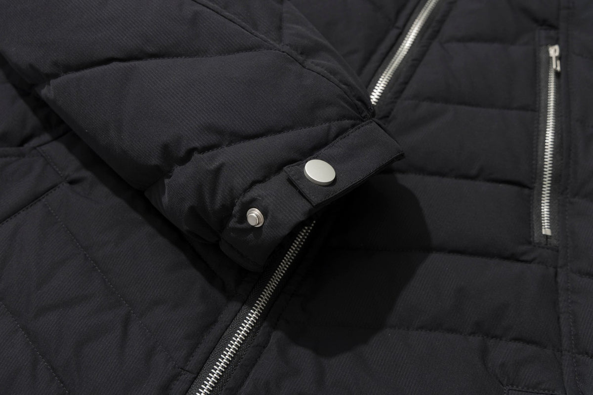 Herren-Stepp-Bomberjacke mit Stehkragen – Chevron-Pufferjacke