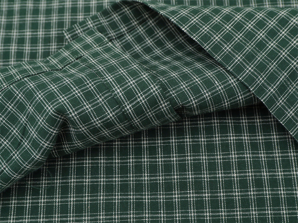Men's Oversized Plaid Graphic Button-Up Shirt – Vintage Distressed Print Long