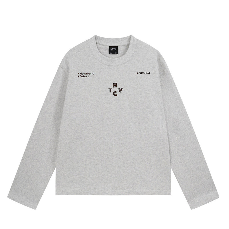 Long Sleeve Crew Neck Shirt – NTVG Letter Print Relaxed Fit