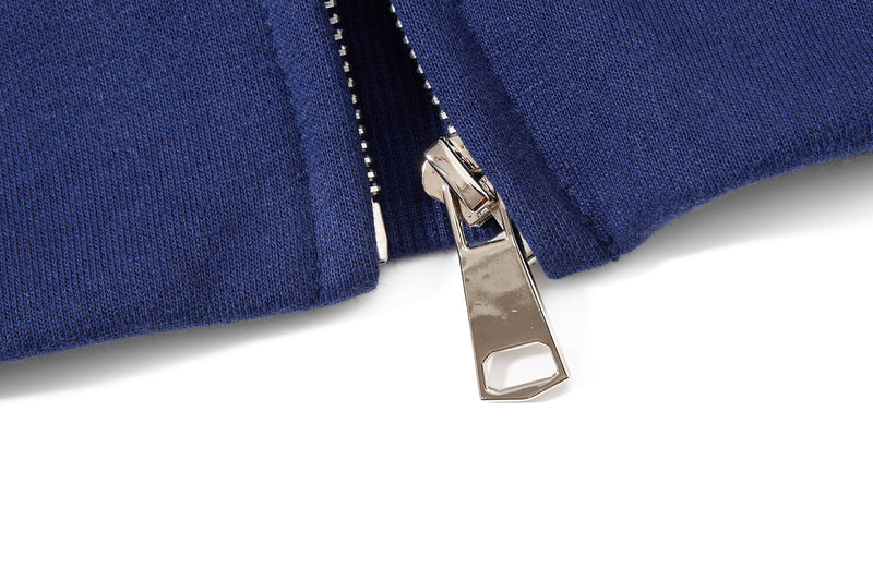 Track Jacket Stand Collar Full-Zip with Script & Music Note Graphics