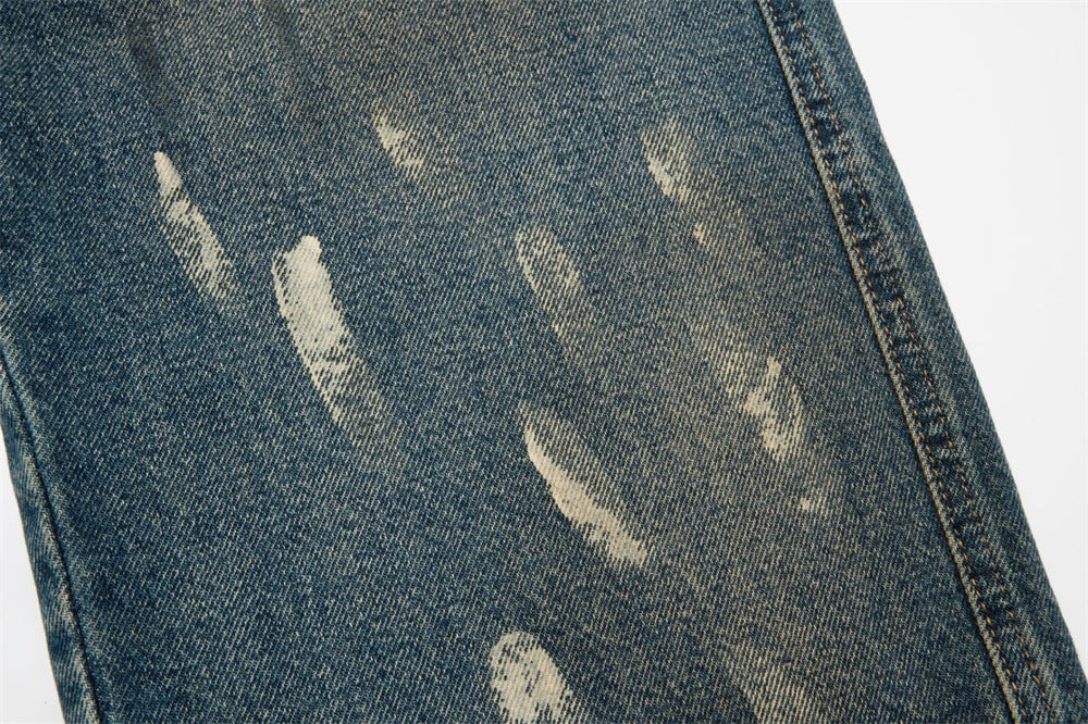 Baggy Fit Jeans Men – Distressed Vintage Wash Wide Straight-Leg Denim