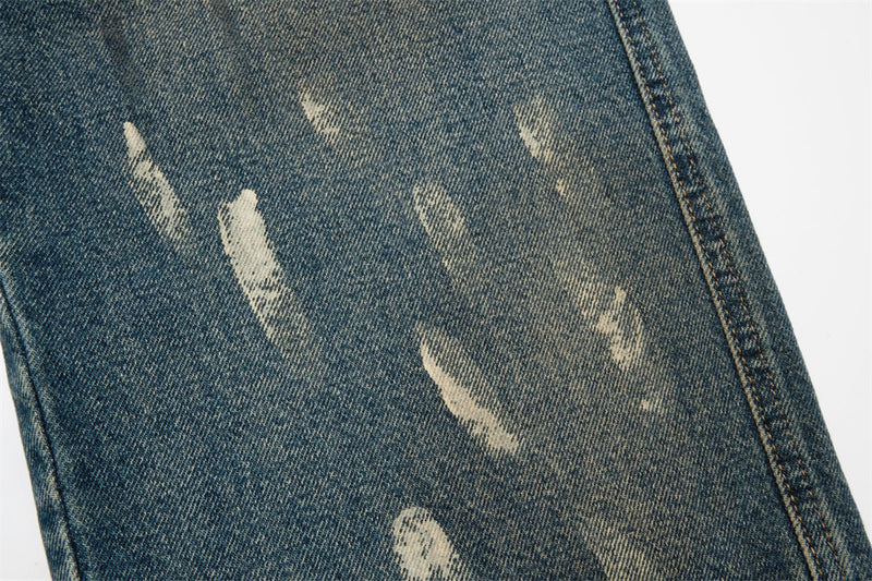 Baggy Fit Jeans Men – Distressed Vintage Wash Wide Straight-Leg Denim