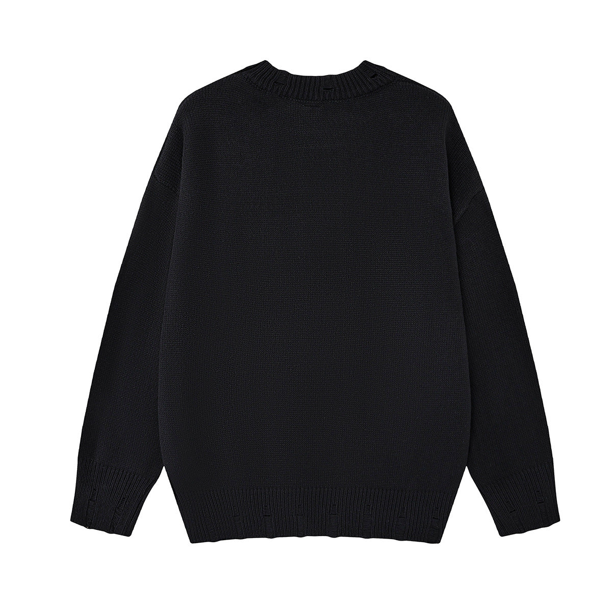 Pull en maille tête de mort & fémurs – Col rond streetwear punk