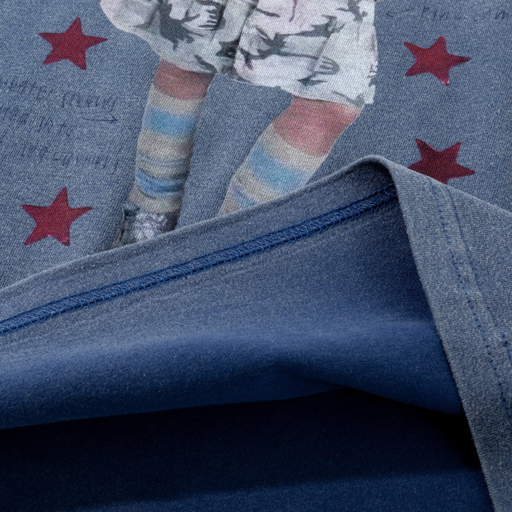 Men's Oversized Graphic Tee – Star Print Washed Short Sleeve T-Shirt