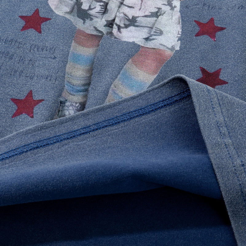 Men's Oversized Graphic Tee – Star Print Washed Short Sleeve T-Shirt