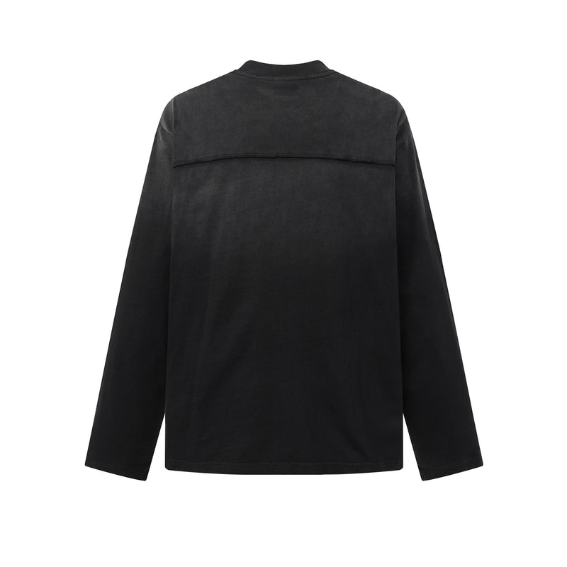 Langarm-Sweatshirt mit Farbverlauf, Washed-Finish und Tunnelzugsaum