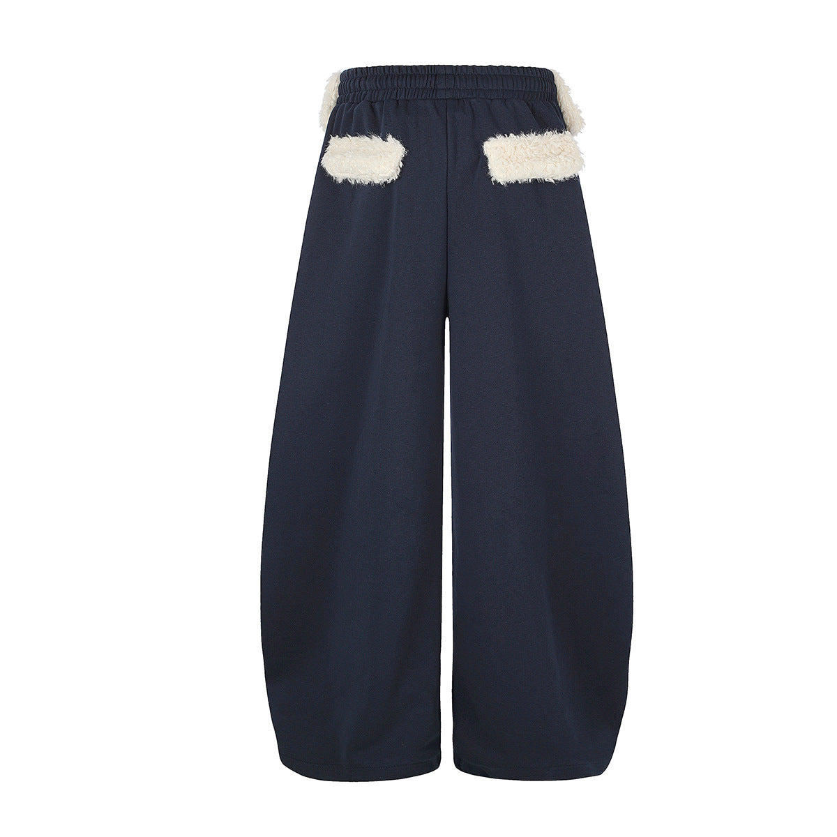 Pantalon de survêtement à jambes larges avec ceinture en sherpa et étoiles brodées