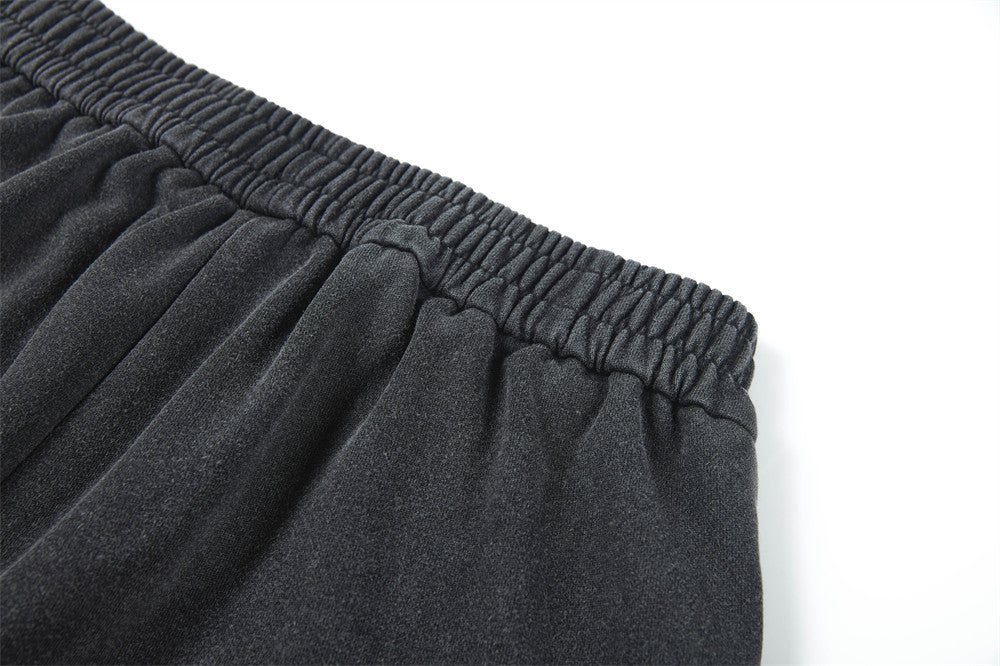 Pantalon de survêtement homme vintage délavé wide leg avec boutons effet double boutonnage