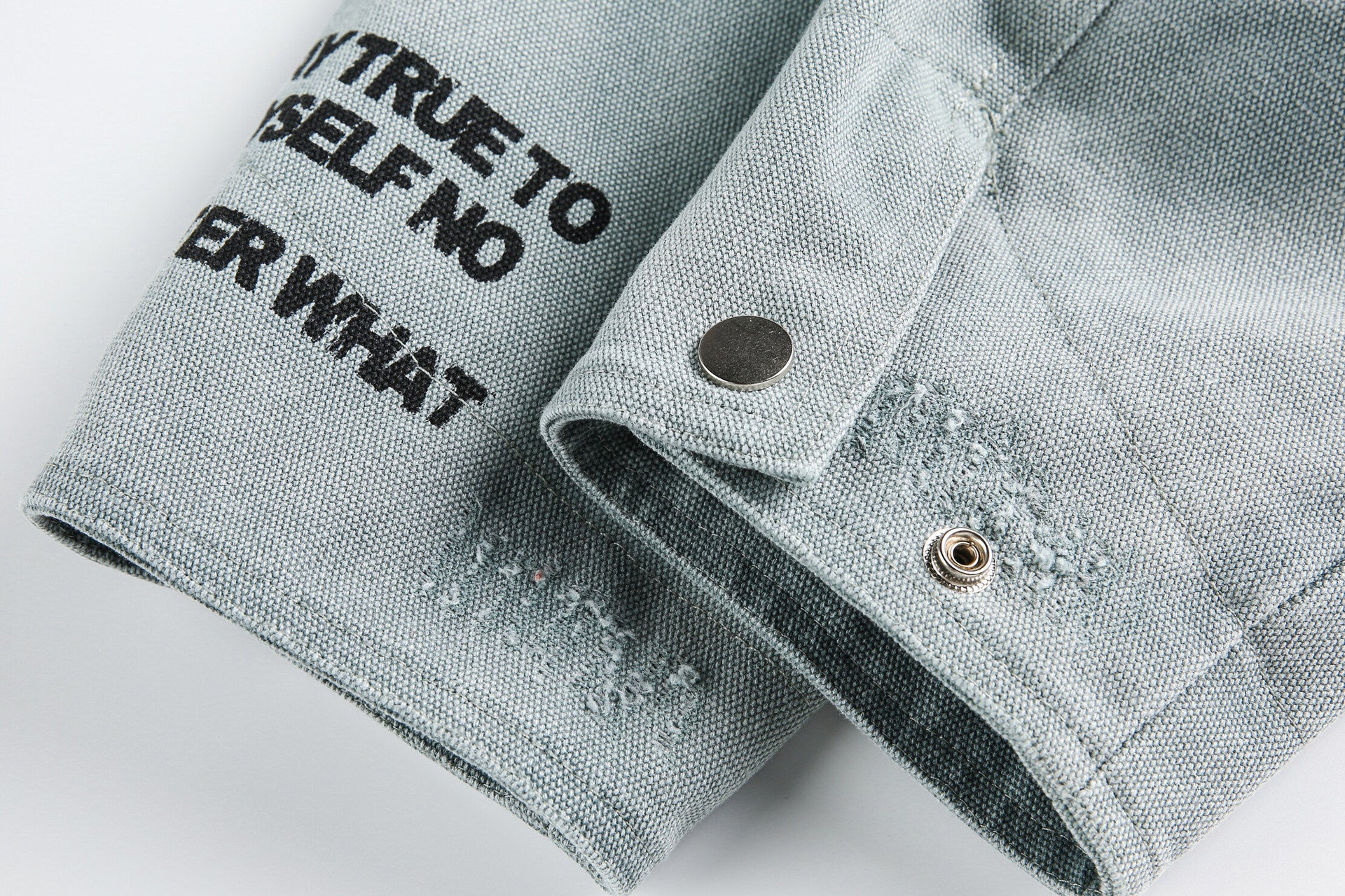Veste de travail vintage en toile canvas délavée – Manteau workwear imprimé, style Detroit