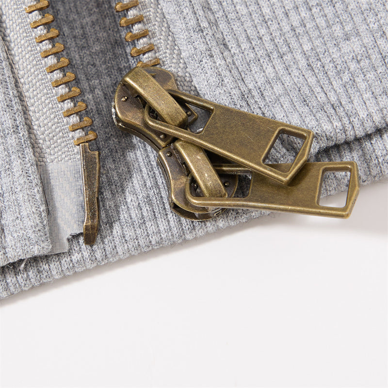 Fur-Trim Zip-Up Hoodie Jacket – Oversized Streetwear with Script Graphic