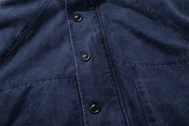 Blouson bomber en canvas lavé à col montant – Style workwear oversize