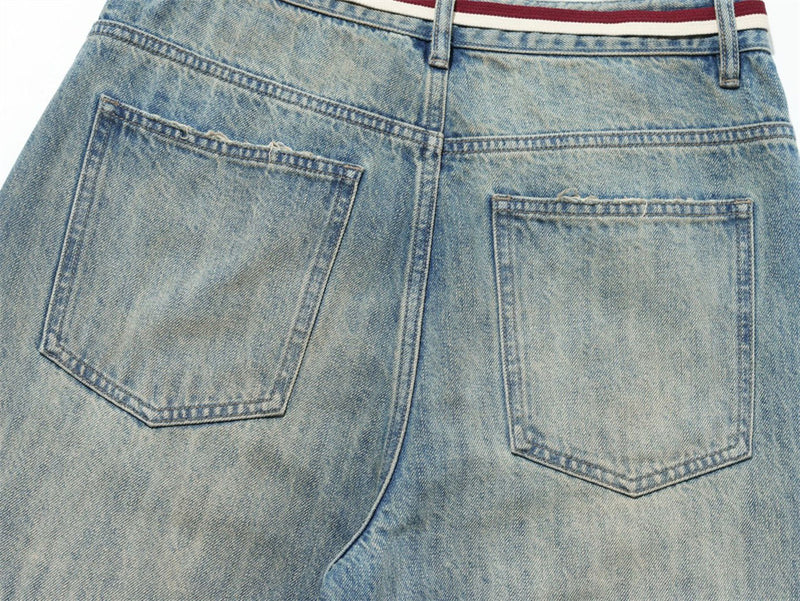 Men's Vintage Washed Wide-Leg Barrel Jeans – Oversized Streetwear Denim with