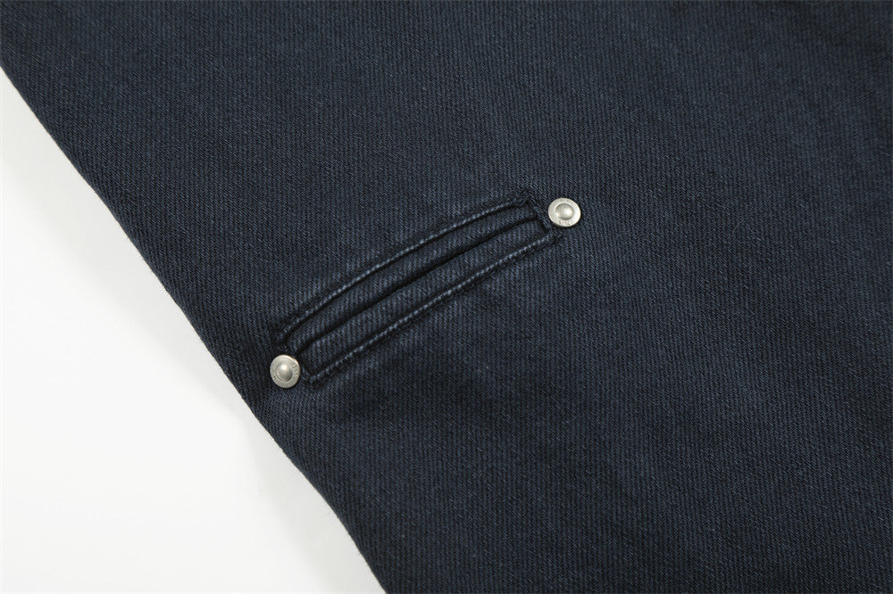 Wide-Leg Straight-Cut Trousers – Men's Relaxed Utility Pants with Back Pocket