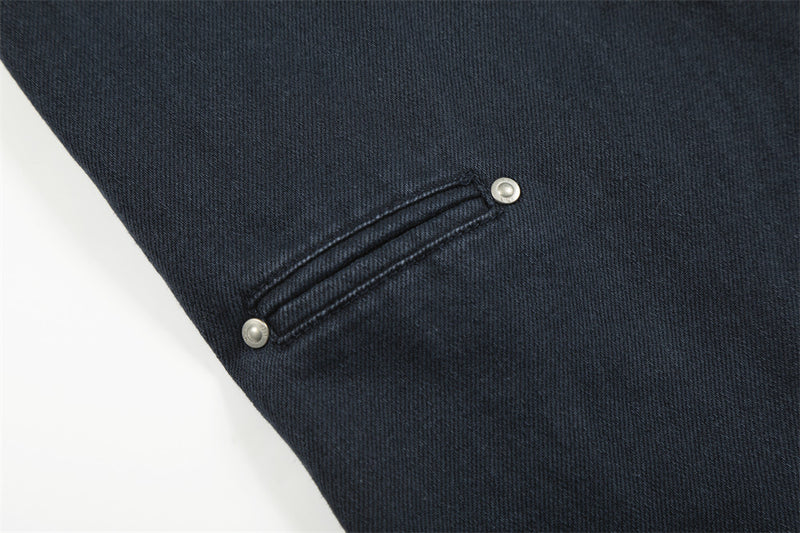 Wide-Leg Straight-Cut Trousers – Men's Relaxed Utility Pants with Back Pocket