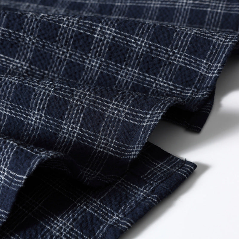Plaid Long Sleeve Oversized Shirt – Men's Relaxed Fit Button-Up
