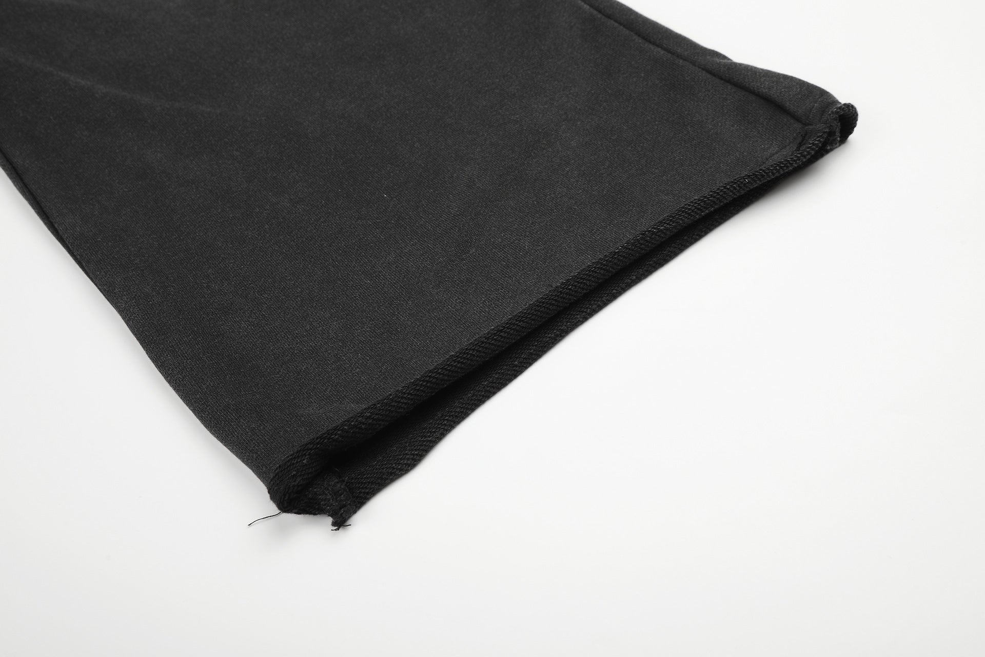 Pantalon de survêtement wide leg – Jogger droit noir délavé à œillets métalliques