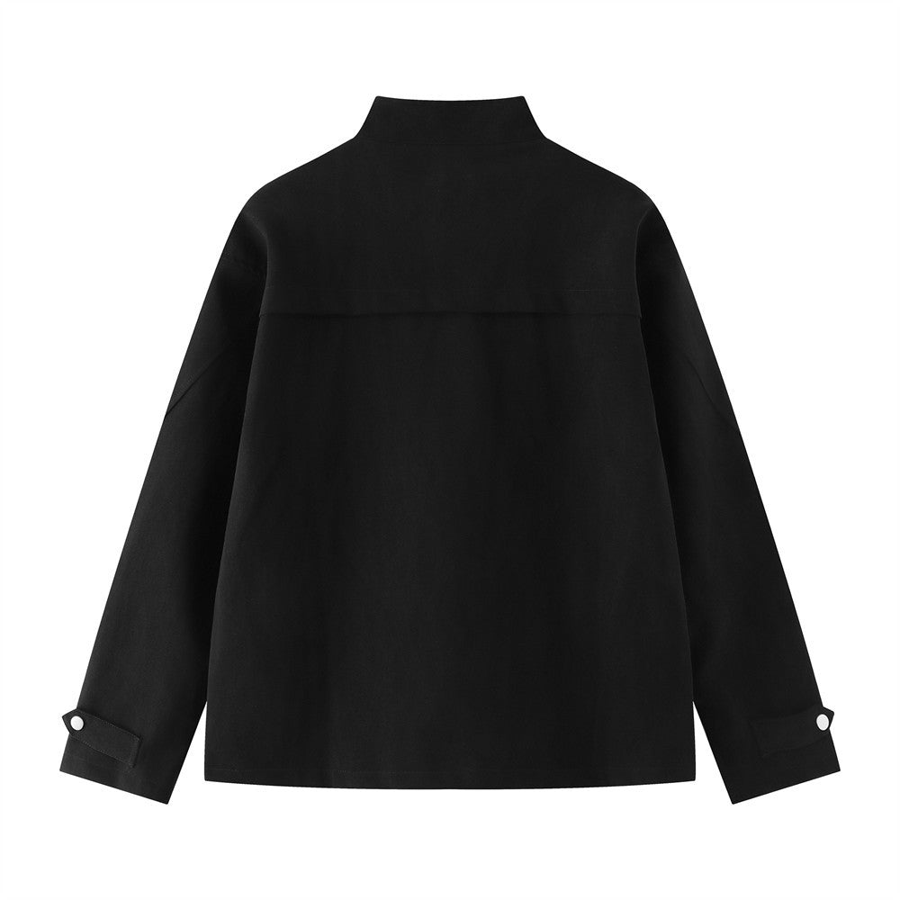 Jacke mit Stehkragen und Reißverschluss – Dekonstruierter Oversized-Schnitt