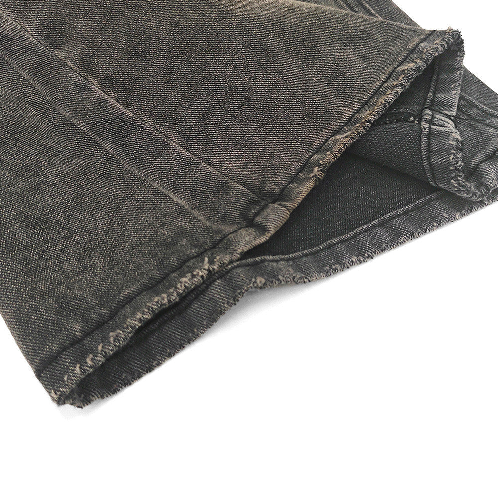 Vintage Washed Cargo Denim Shorts – Distressed Wide Leg Multi-Pocket