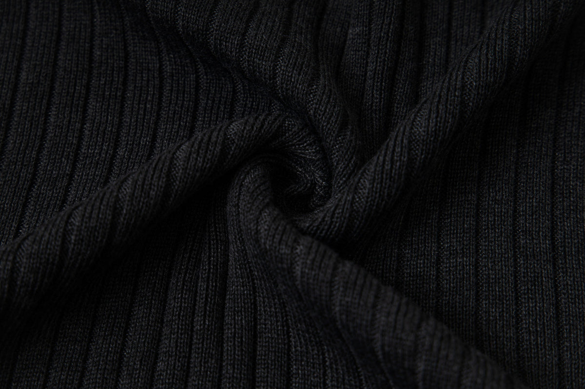 V-Neck Knit Sweater with Distressed Number 12 Graphic – Ribbed Relaxed Fit