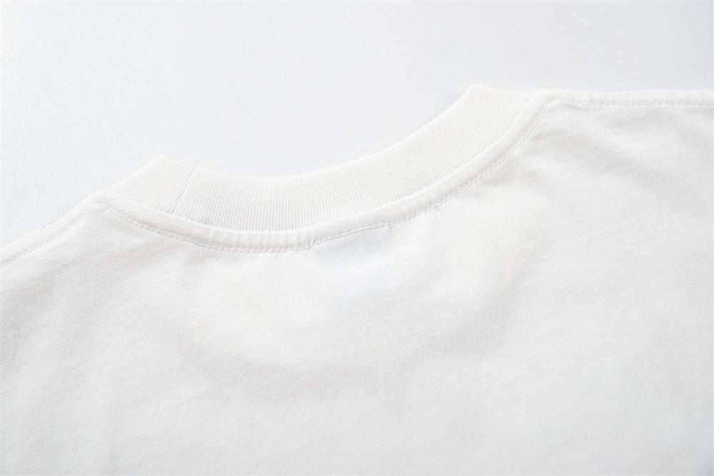 T-shirt oversize à manches longues graphique – Imprimé texte spiralé usé, col rond