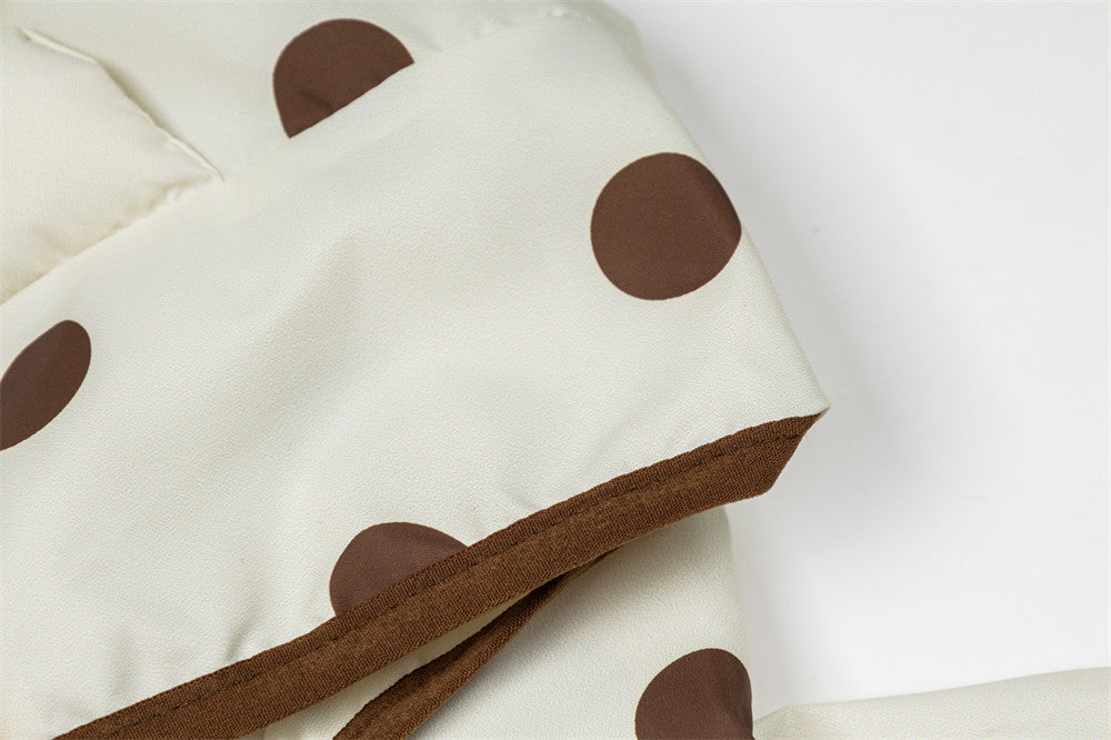Polka Dot Hooded Windbreaker Jacket – Unisex Oversized Lightweight Outdoor Coat