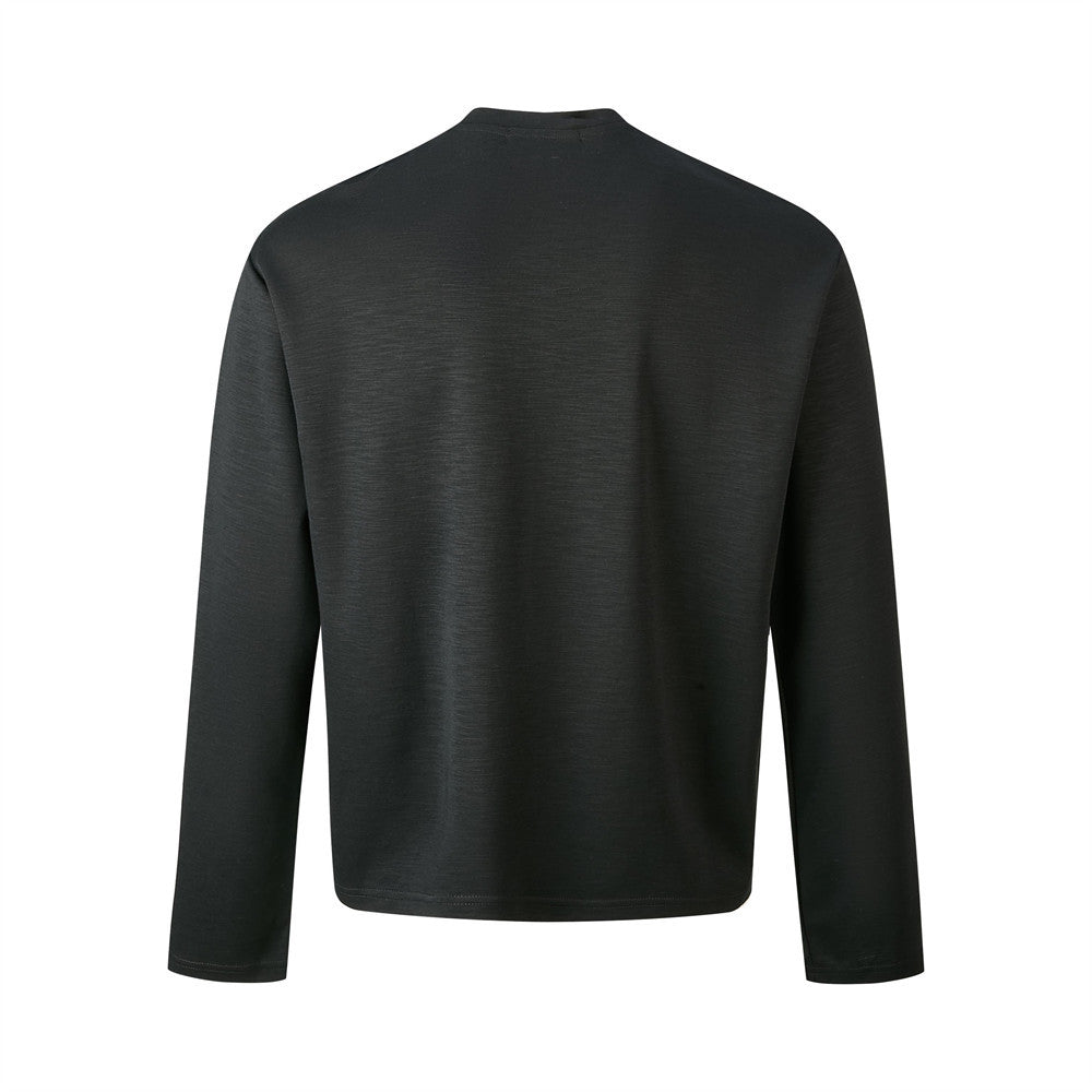Men's Long Sleeve Henley Shirt – Relaxed Fit Button Placket