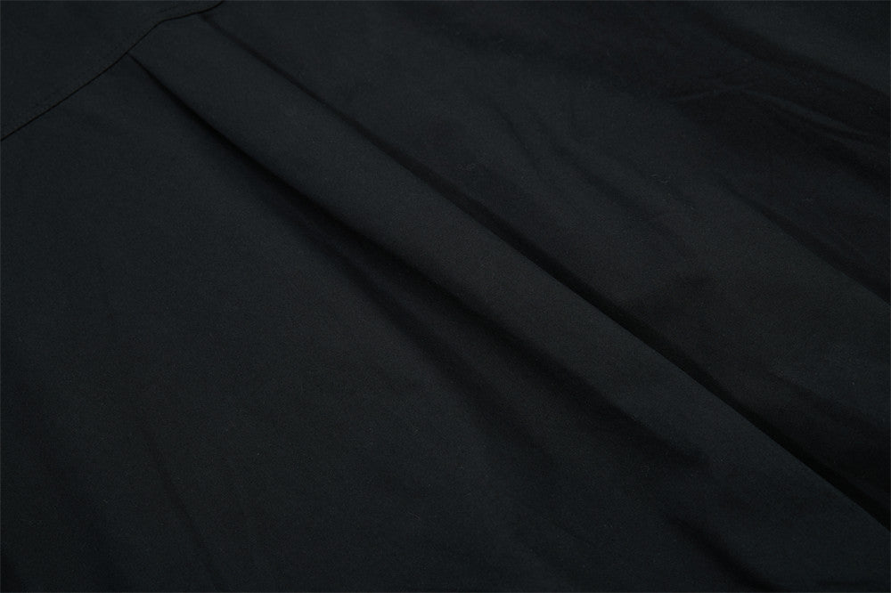 Oversize-Herrenhemdjacke mit plissierten Ärmeln und Druckknöpfen