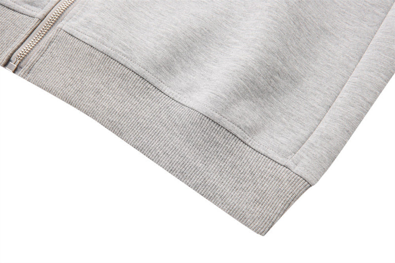 Mock Neck Full-Zip Sweatshirt Jacket – Relaxed Fit Fleece Zip-Up