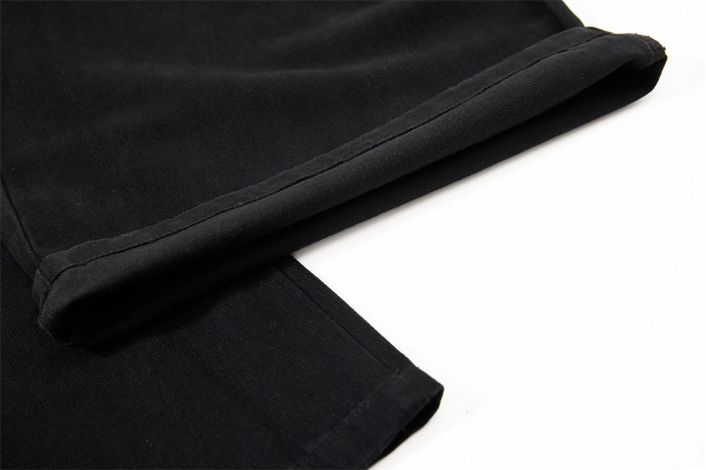 Wide-Leg Cargo Pants with Contrast Stripe Pockets – Men's Relaxed Straight