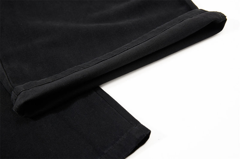 Wide-Leg Cargo Pants with Contrast Stripe Pockets – Men's Relaxed Straight